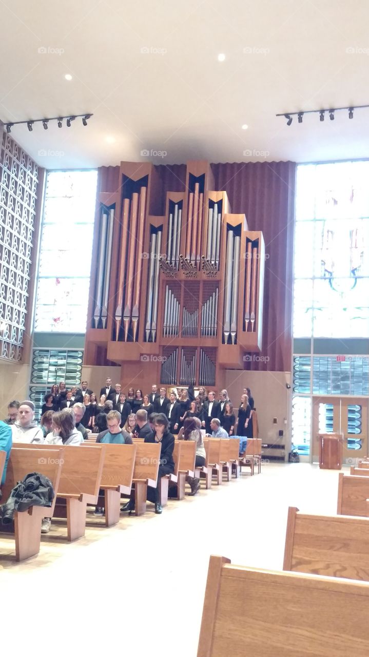 Choir concert in chapel at Concordia University, Wisconsin
