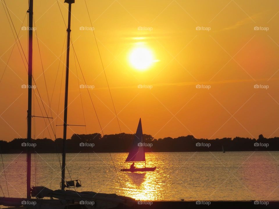 Sailing in the evening sun