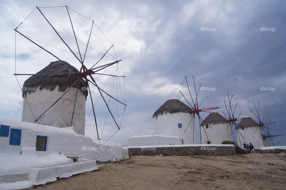Mykonos Windmills 2 - Five in total,  these windmills are one of the things that Mykonos is known for.