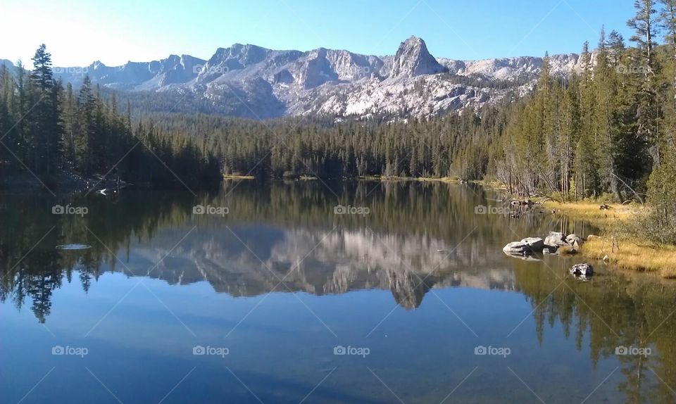 Lake Mary, one of the Mammoth lakes in the Sierras. 