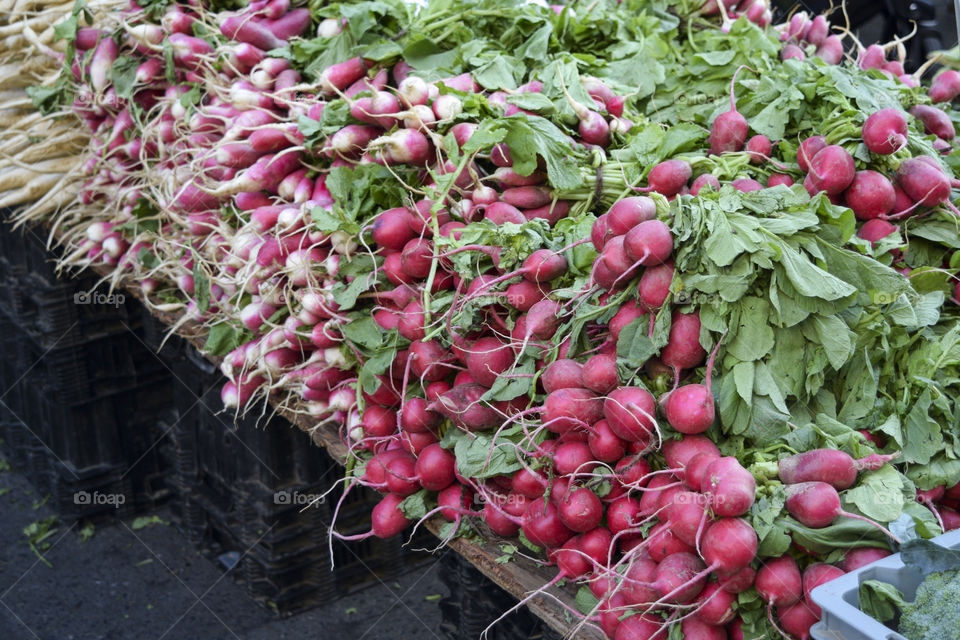 Radishes at the farmers' market