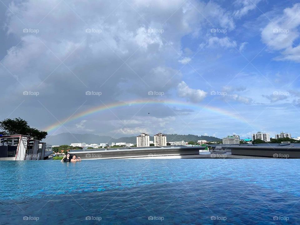 Rainbow view  from swimming pool