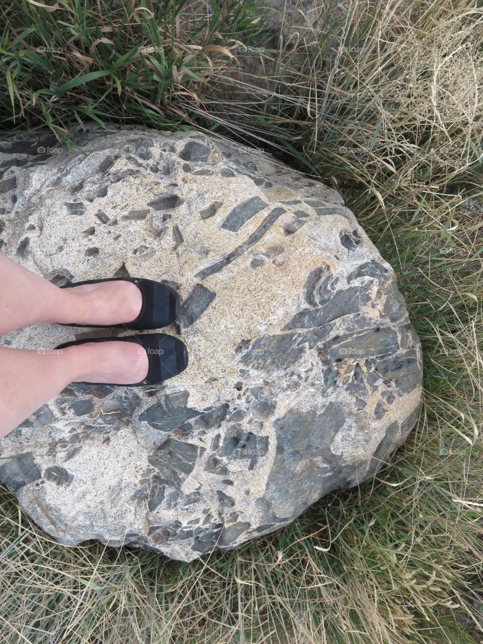 Standing on rock