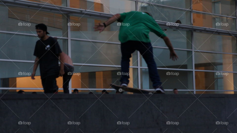 Skaters in the MACBA square. Barcelona 