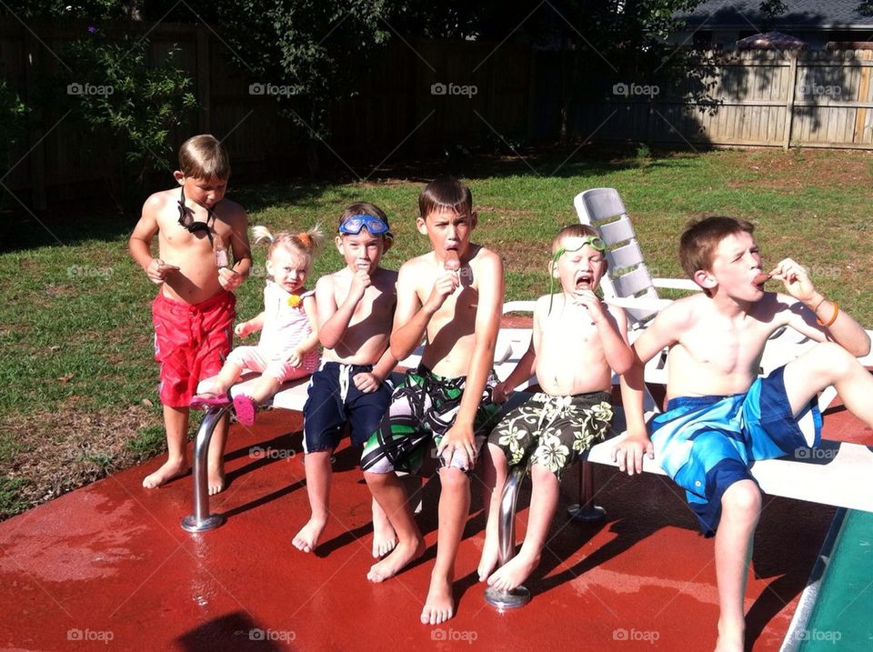 Popsicles and swimming!