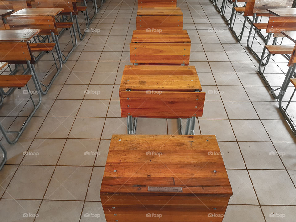 empty school benches after exams