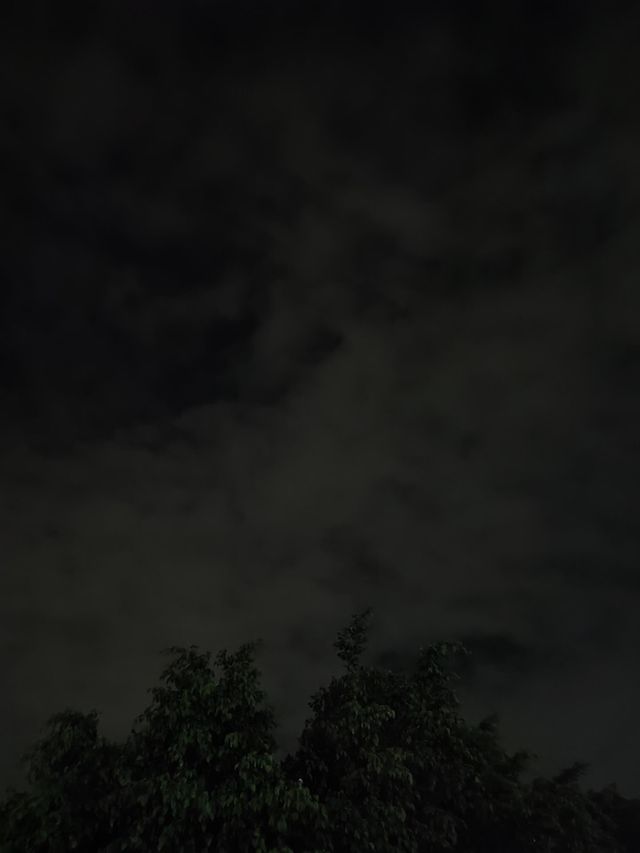 dark sky and clouds.