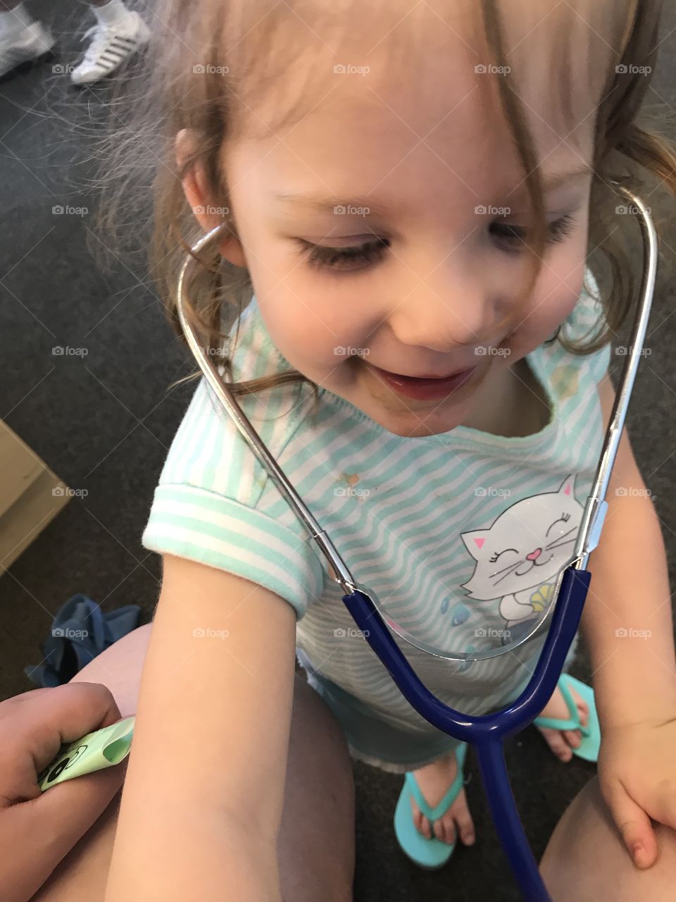 Toddler pretends to be a doctor, she has fun playing pretend!