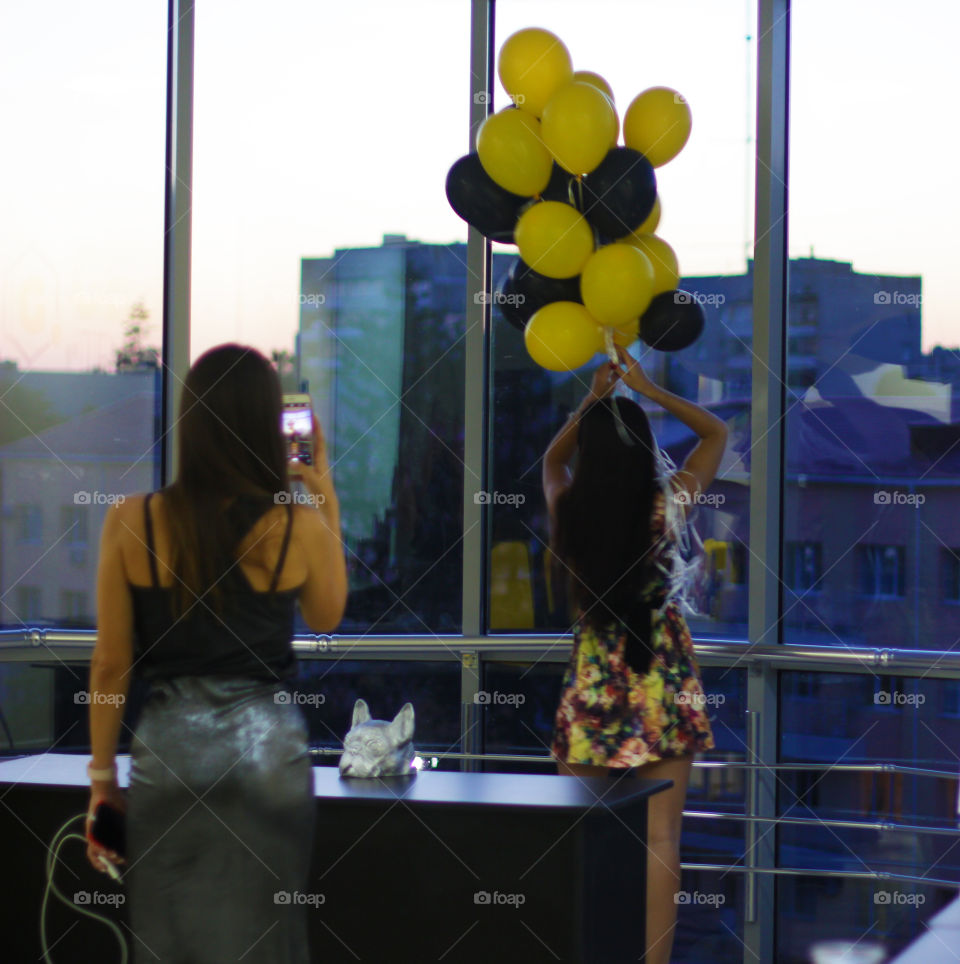 Girl with balloons 