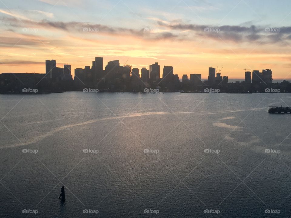 Boston Harbor at sunset