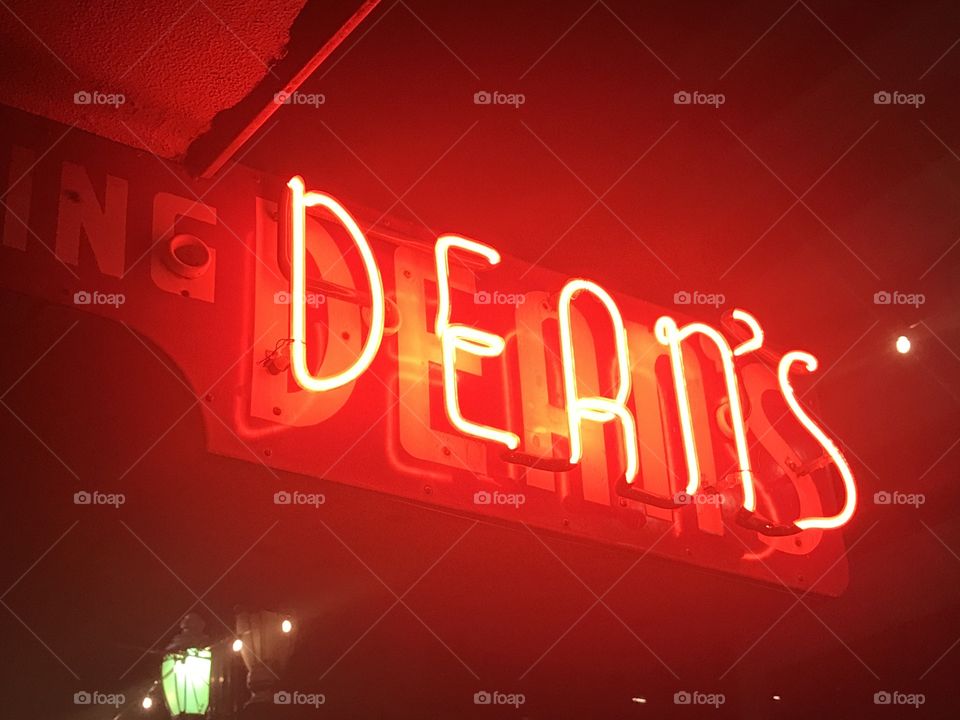 Dean's bar sign in downtown Houston Texas