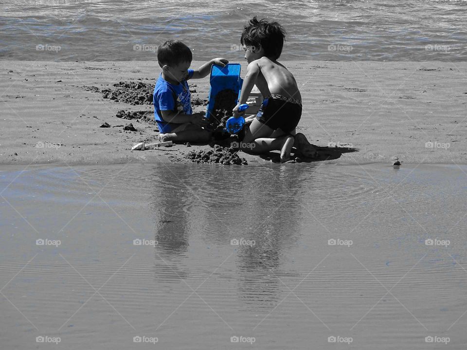 Children playing on the beach
