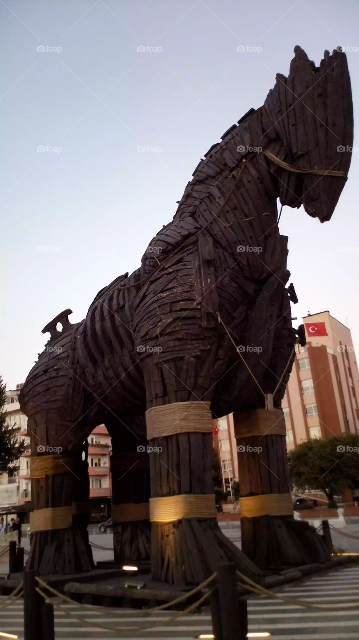 trojan horse looming over