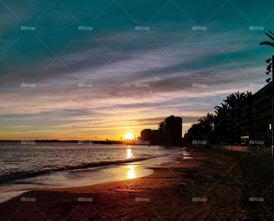 Sunset on the beach