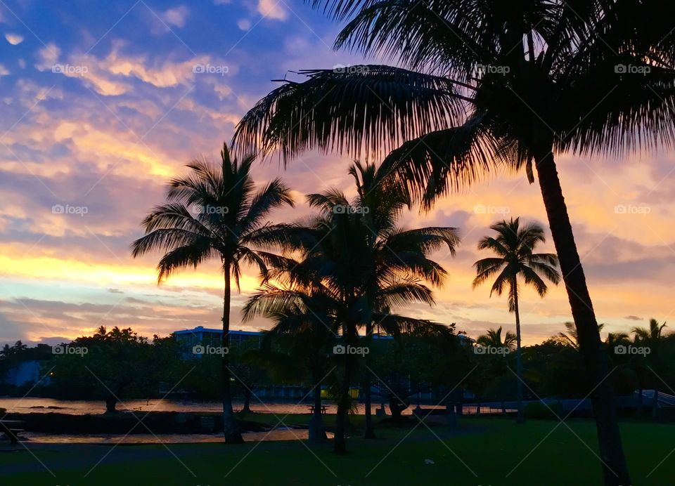 Sunrise from Coconut Island (Moku Ola) at Hilo Bay