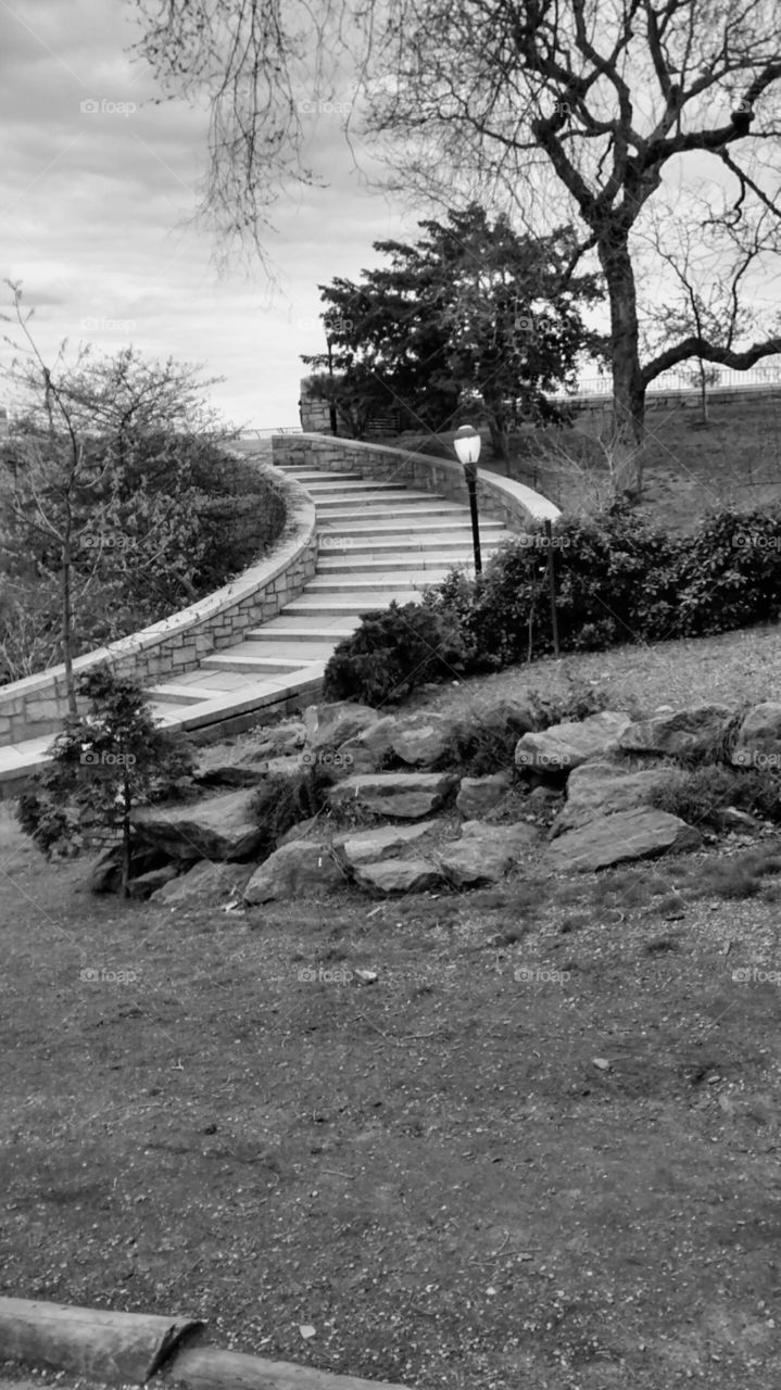 Stairwell Carl Shurz Park. NYC outdoors