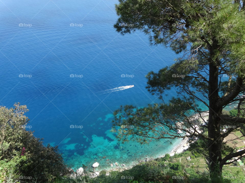 view of Capri island in Italy