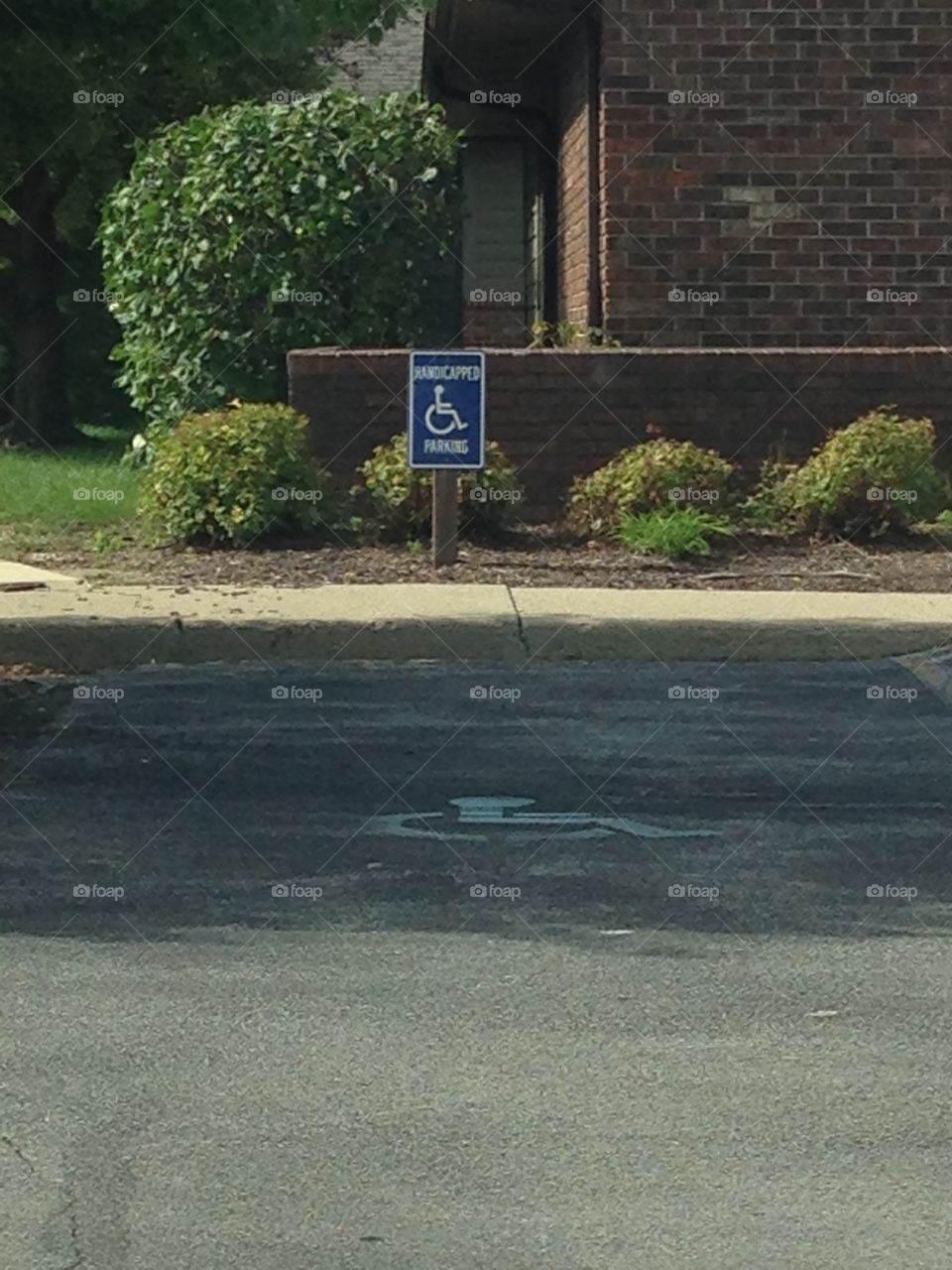 Empty handicapped parking space