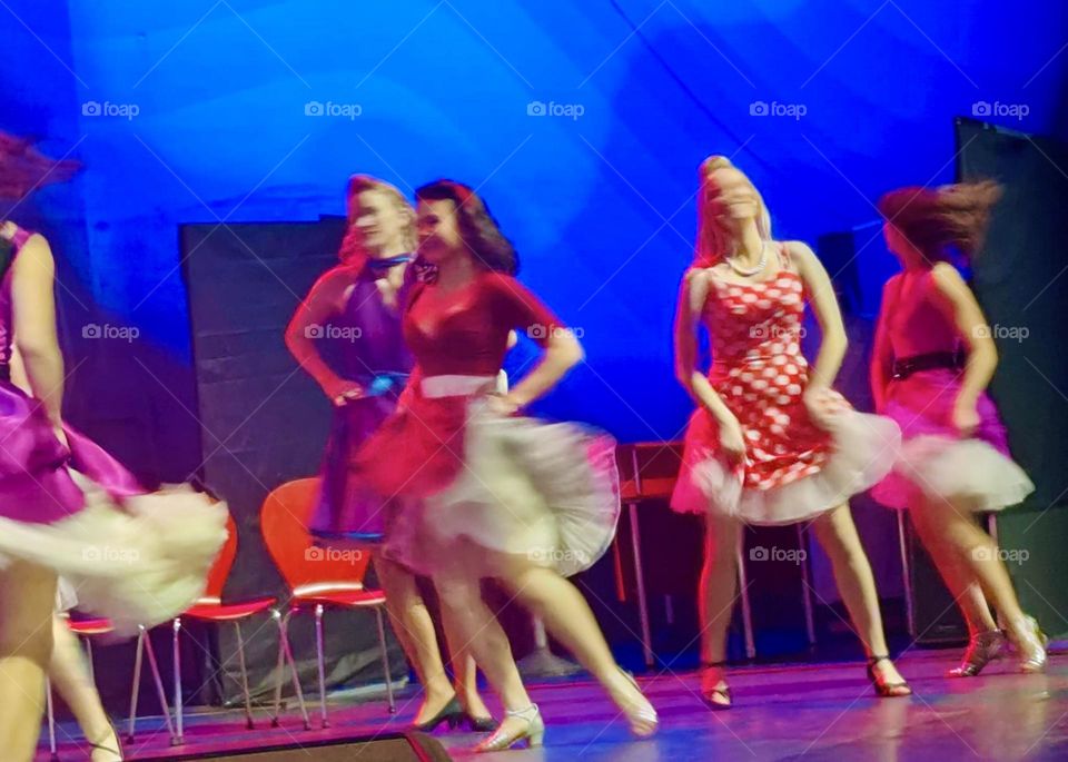 This is a closeup of a moment during the high school dance of “West Side Story”, the famous musical that is being performed by students at the music academy in “Regensburg”, Germany. 2024. Hypnotic Productions