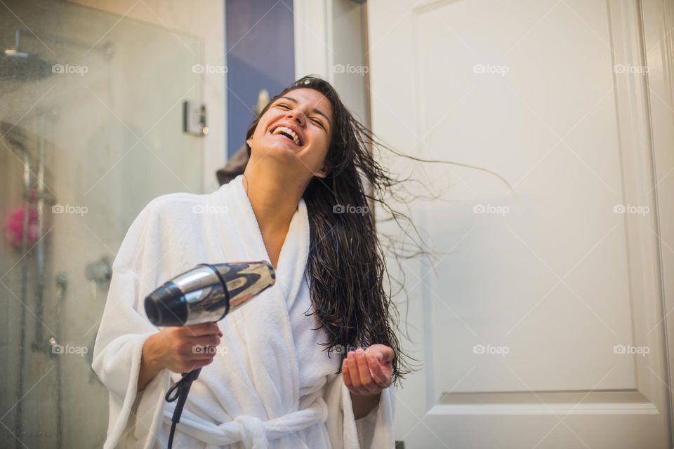 Blow Drying hair