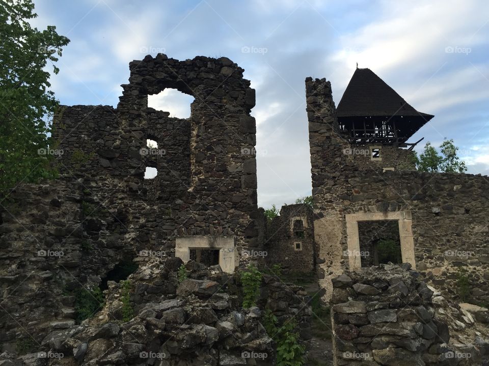 Ruins of a fortification Nevytsky castle in the Western Ukraine, Zakarpattia region