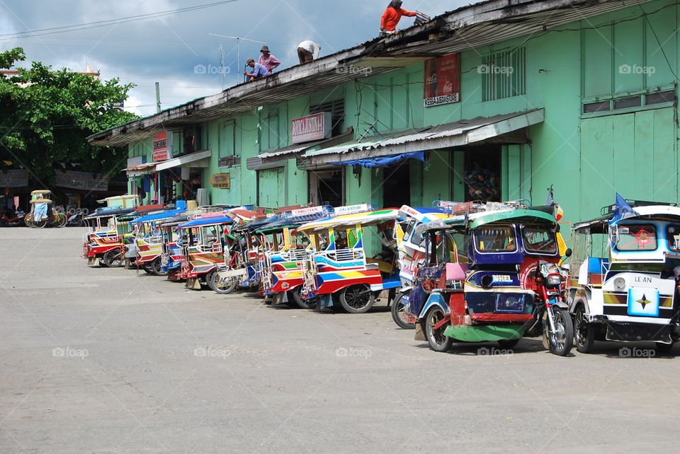 Colorful Filipino tricycles