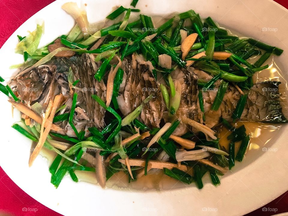 Eating fish for lunch