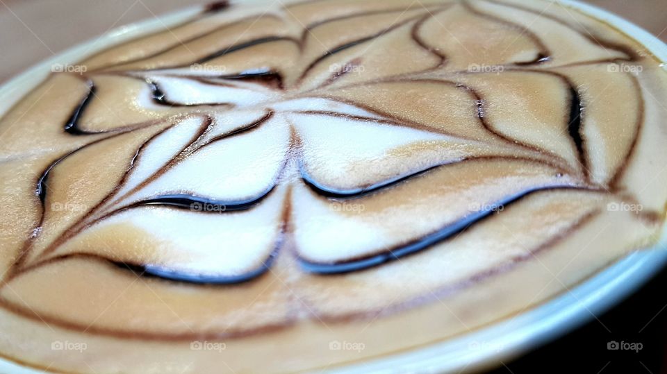 Close-up of cappuccino