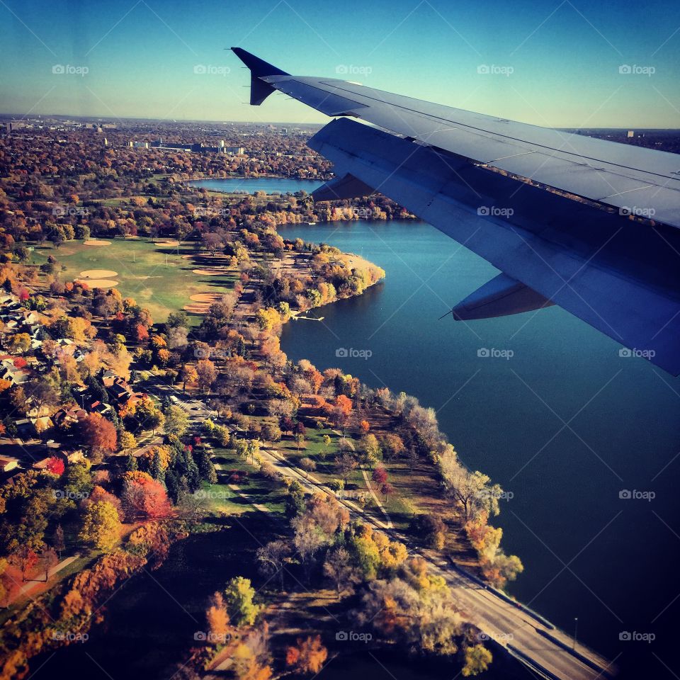 Fall foliage . Flying into Minneapolis 