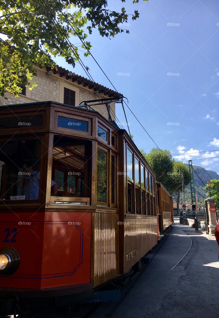 Tram system public transport in Spain