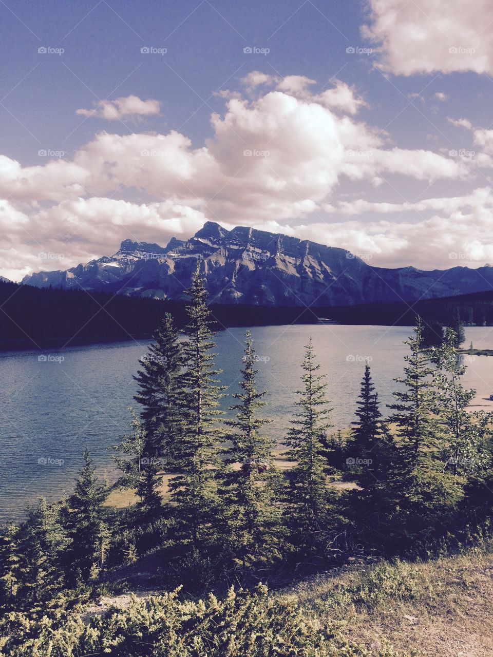 Beautiful lake in the Rocky Mountain 