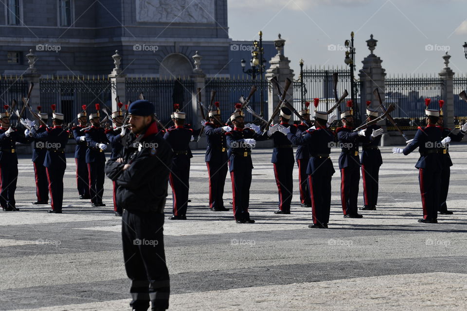 Cambio de guardia, Palacio Real, Madrid, España - Change of guard, Palacio Real, Madrid, Spain