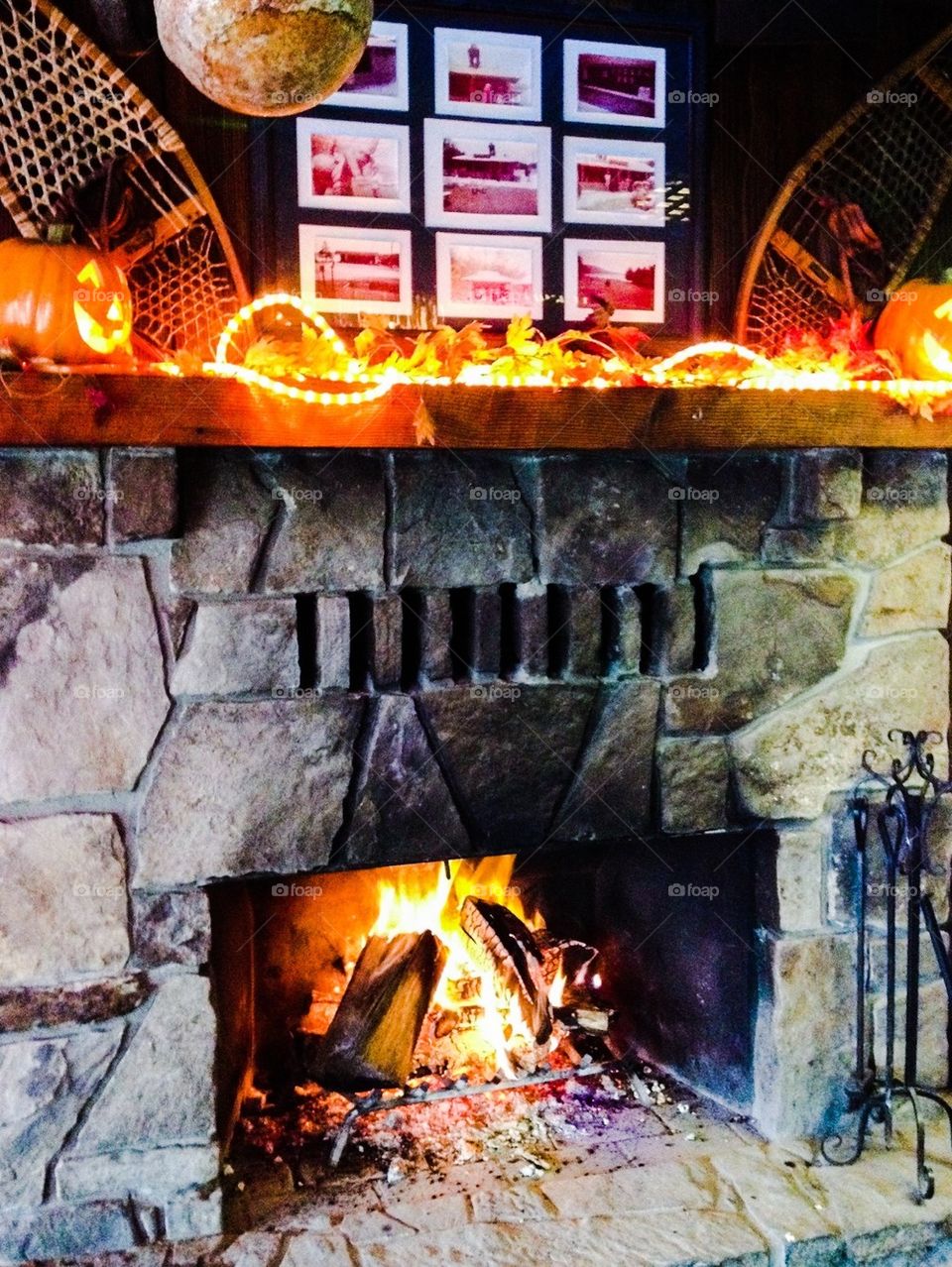 Fall fireplace