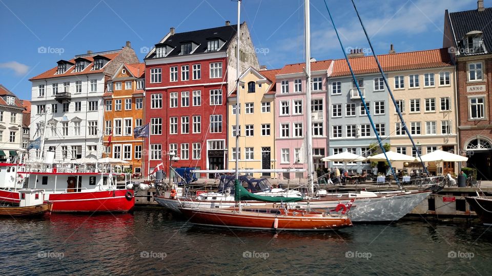 Wonderful Wonderful Copenhagen. Colorful houses in Nyhavn Harbor right on the canal.