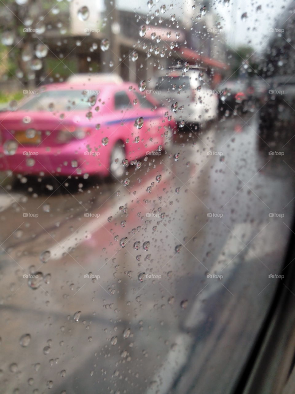 commuting on a rainy day