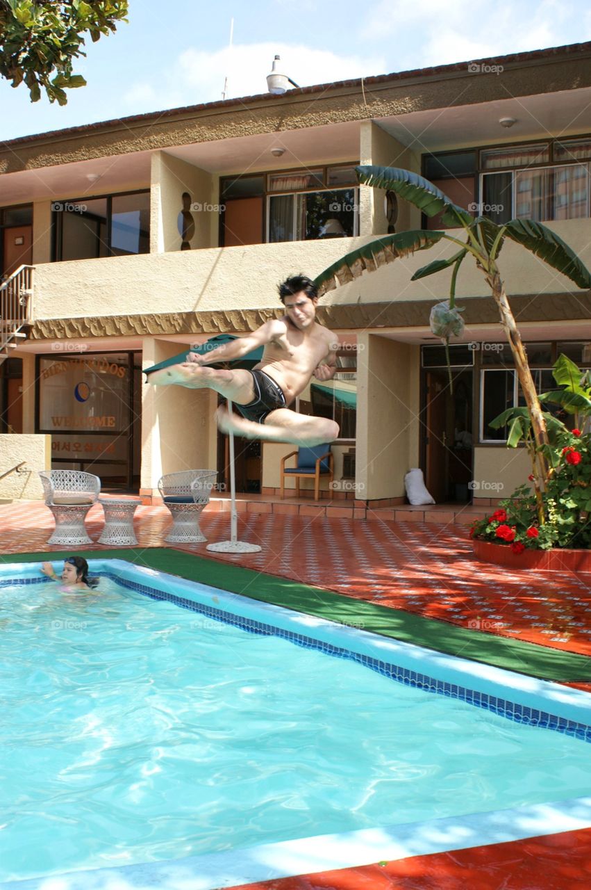 Jump Kick. What a better place to do my favourite kick than in a pool