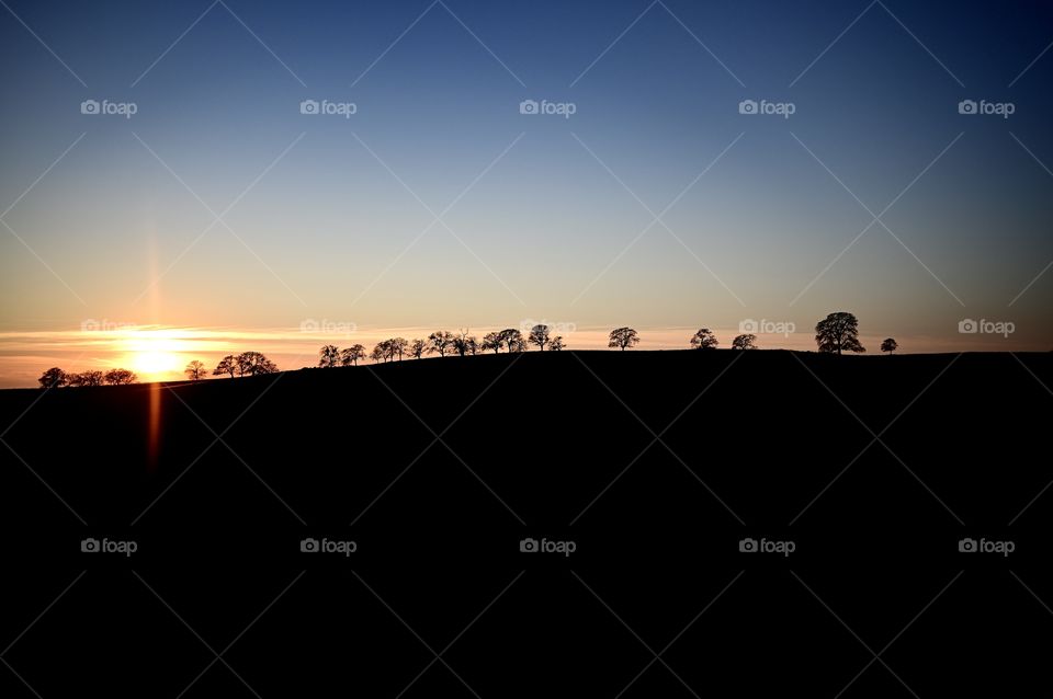 The sunset in the country side 