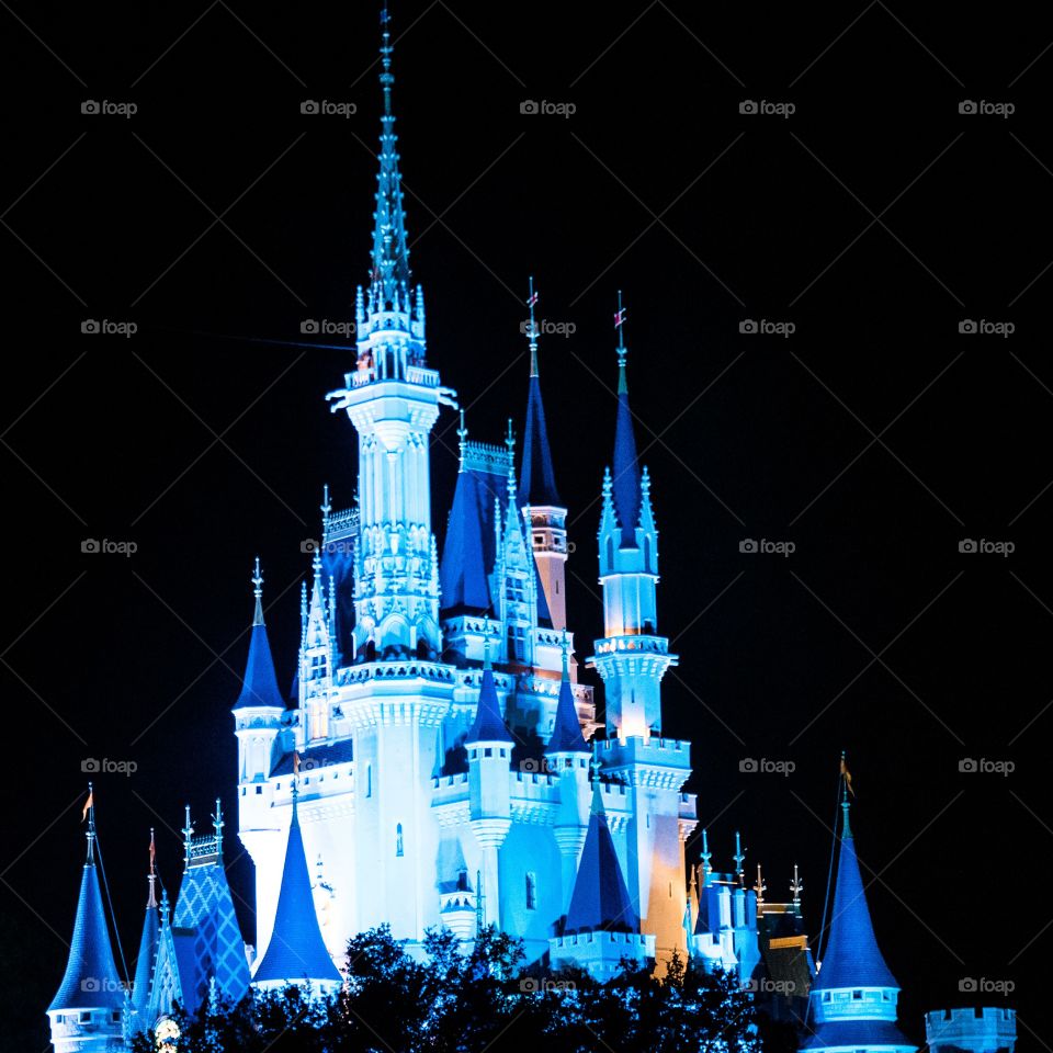Disney Cinderella's Castle. A night shot of Cinderella's Castle at Walt Disney World Orlando.
