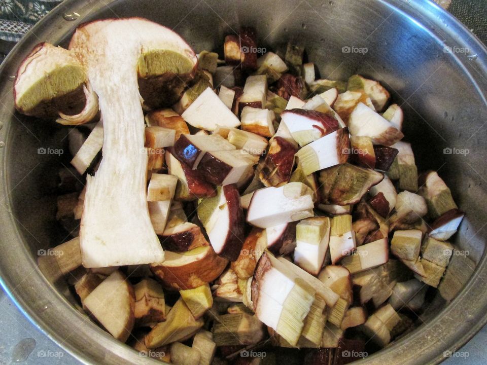 cooking pickled mushrooms. mushrooms from the forest. preparations for the winter