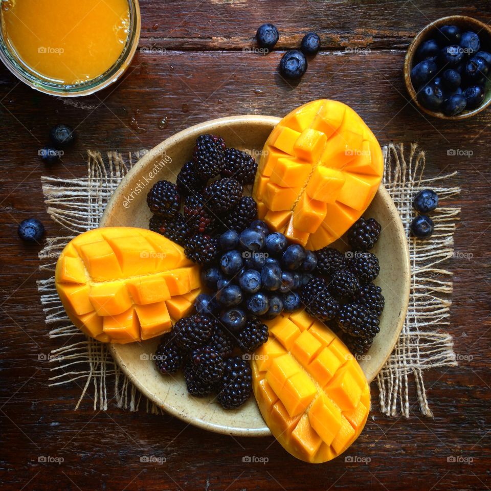 Fresh fruit and juice