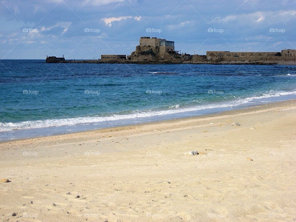 Israeli ruins on beach