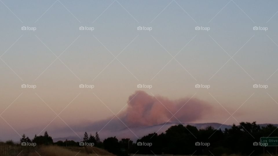 Whittier Fire in Santa Barbara county 
seen from Los Olivos California 7/13/2017