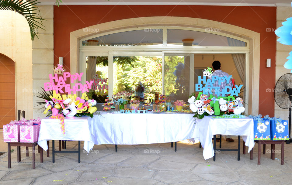 colorful candy table for a birthday party