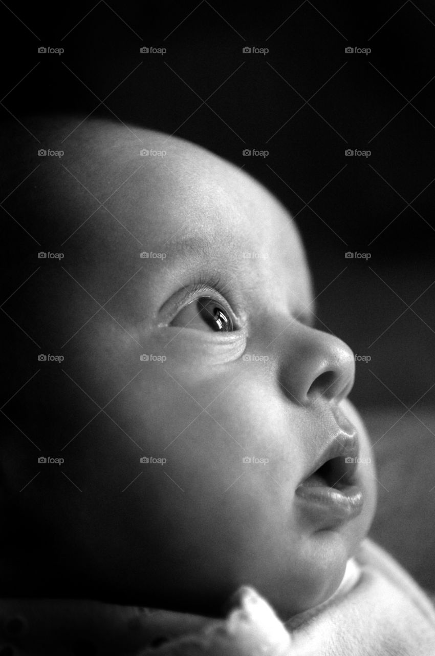 Extreme close-up of cute baby's face