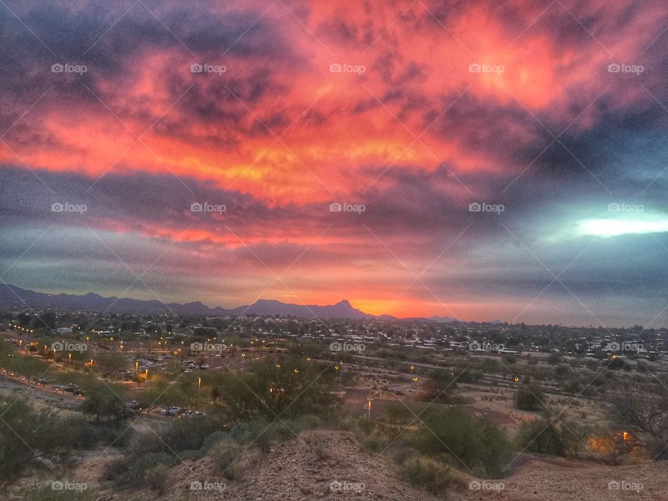 Pink sunset in Arizona 