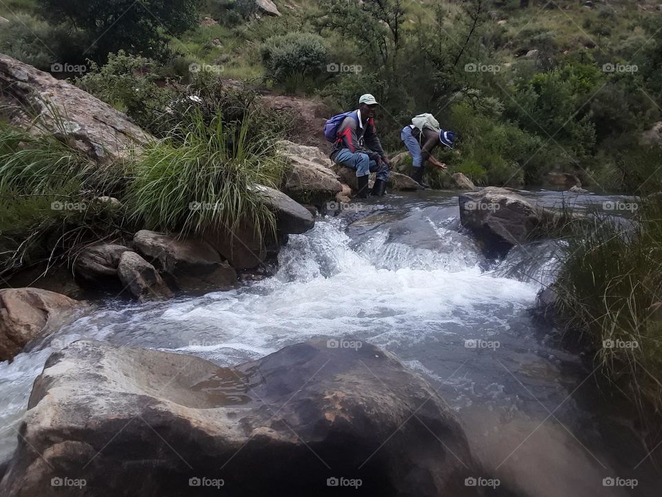 A stream flows through the escarpment in Witzieshoek area.