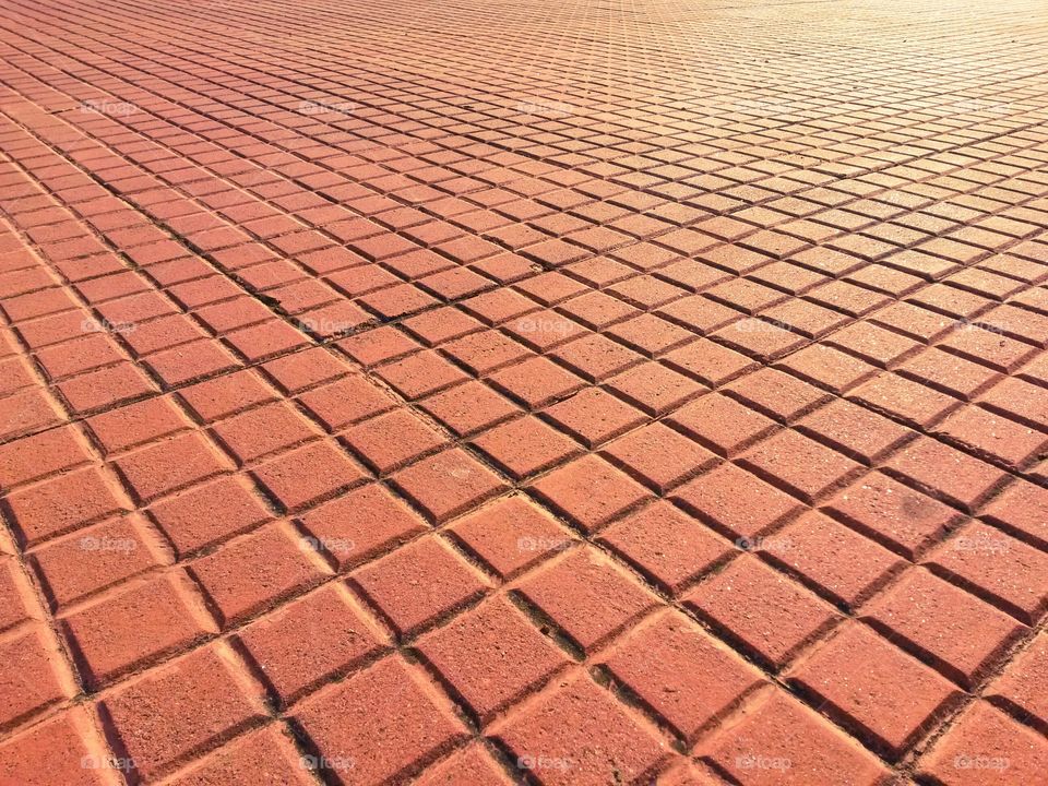 Red terracotta sidewalk