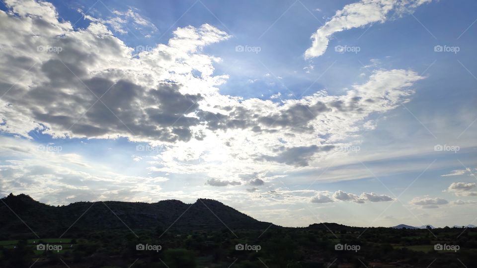 Cloudy Blue Grey Sky