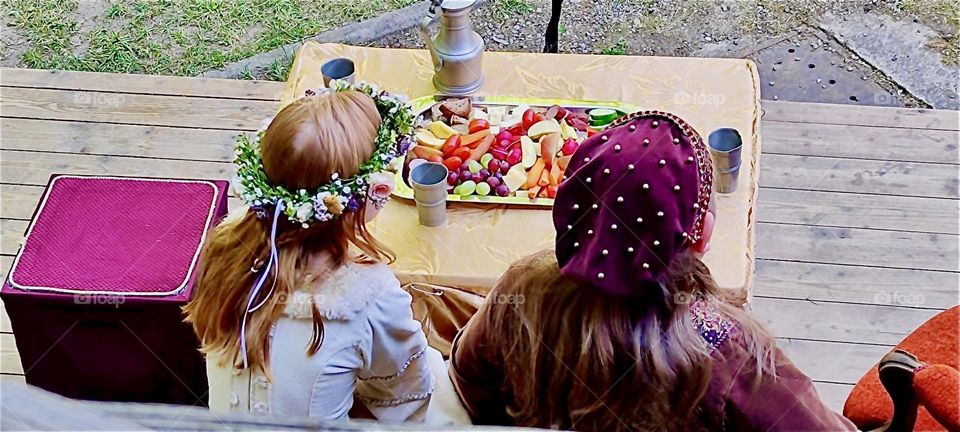 These actresses rehearse for “Da Albrecht und sei Agnes”, a child version of the historic play about Duke “Albrecht” of “Straubing”, “Bavaria” and his wife “Agnes Bernauer” who died tragically at the hands of her inlaws. 2024. Hypnotic Productions