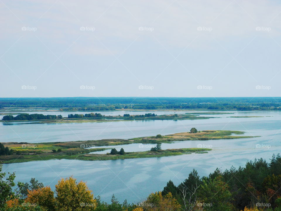 boundless water spaces of the Dnieper River in Ukraine